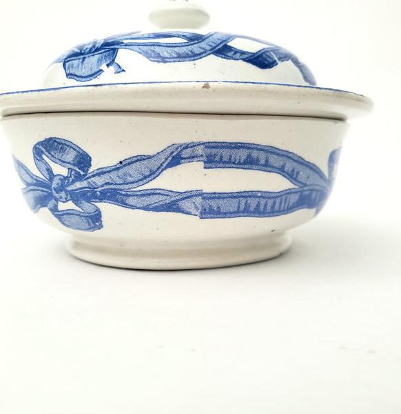 19th Century Round Lidded Soap Dish Three Piece by Copeland England Registry Mark