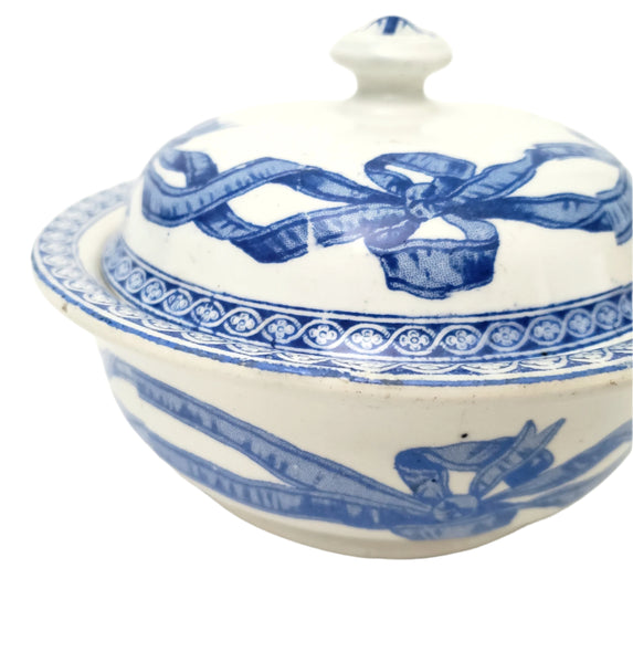 19th Century Round Lidded Soap Dish Three Piece by Copeland England Registry Mark