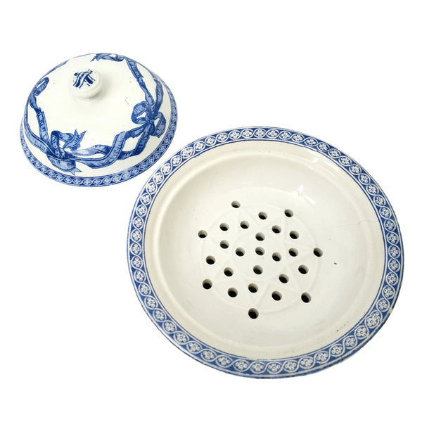 19th Century Round Lidded Soap Dish Three Piece by Copeland England Registry Mark
