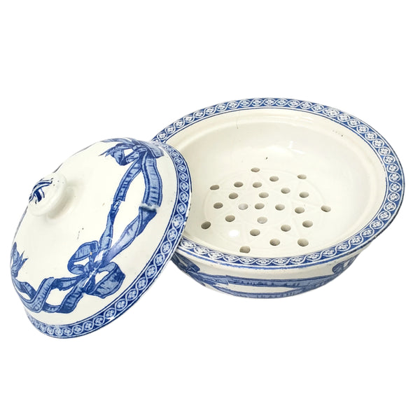 19th Century Round Lidded Soap Dish Three Piece by Copeland England Registry Mark