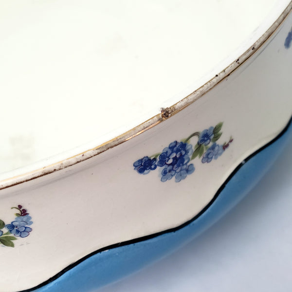 Antique Blue & White Pitcher & Wash Basin Set by Ludwig Wessel Germany