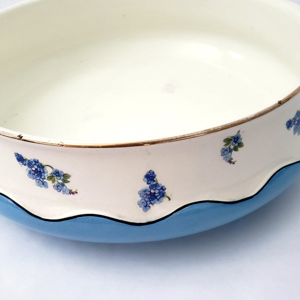 Antique Blue & White Pitcher & Wash Basin Set by Ludwig Wessel Germany