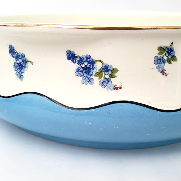 Antique Blue & White Pitcher & Wash Basin Set by Ludwig Wessel Germany