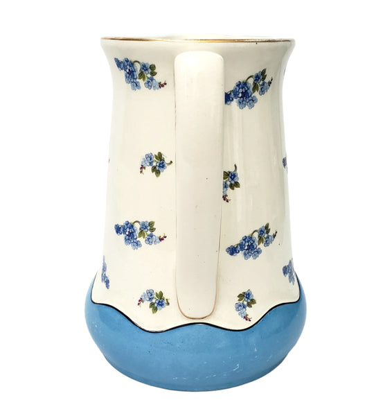 Antique Blue & White Pitcher & Wash Basin Set by Ludwig Wessel Germany