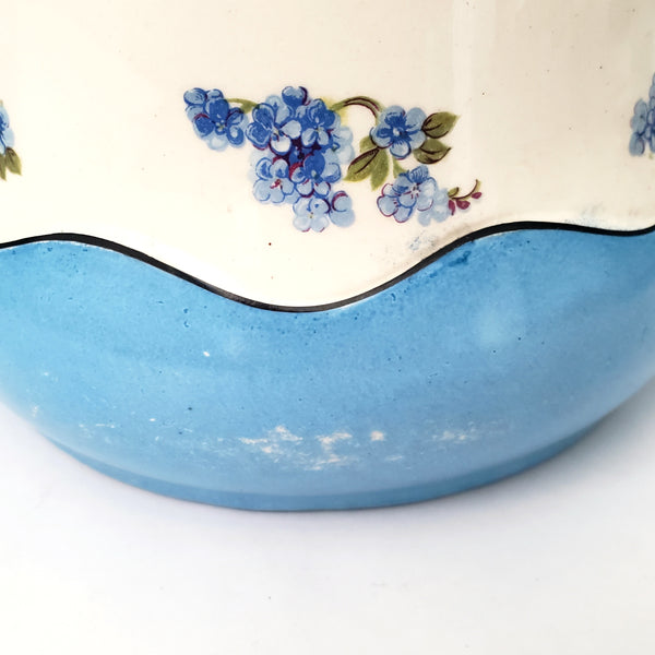 Antique Blue & White Pitcher & Wash Basin Set by Ludwig Wessel Germany
