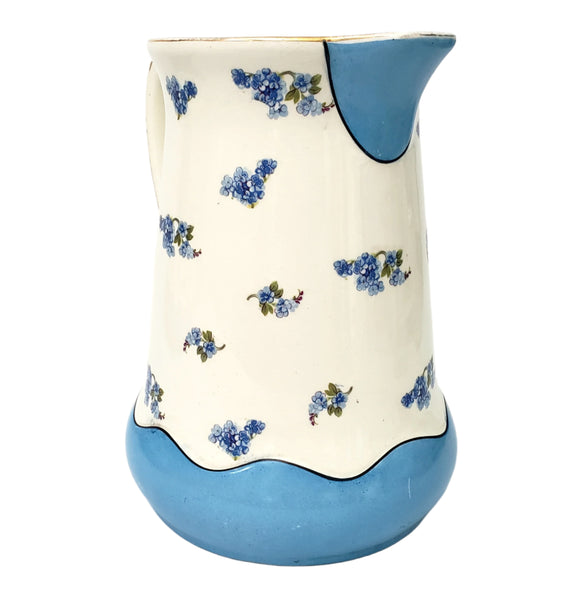 Antique Blue & White Pitcher & Wash Basin Set by Ludwig Wessel Germany