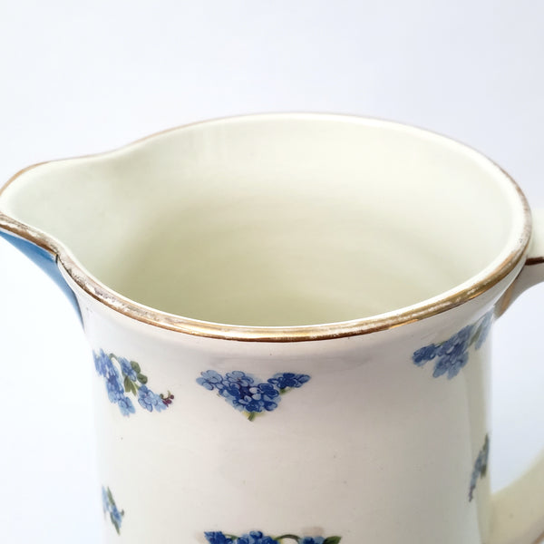 Antique Blue & White Pitcher & Wash Basin Set by Ludwig Wessel Germany