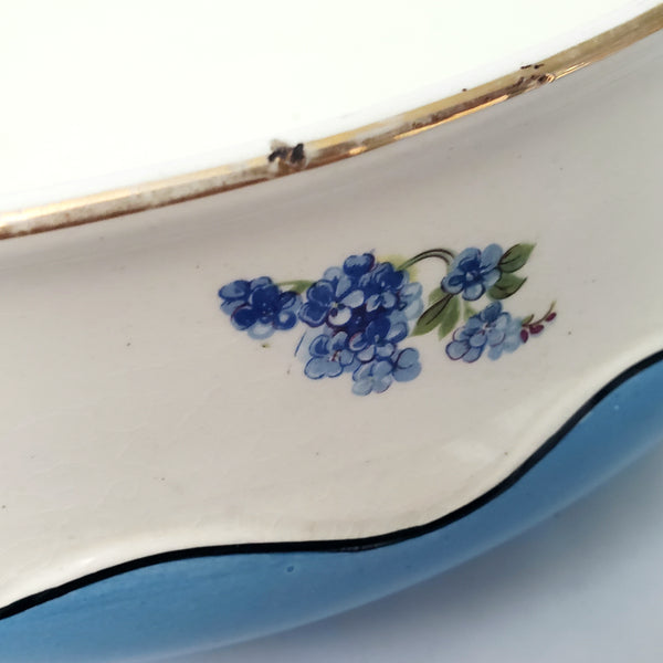 Antique Blue & White Pitcher & Wash Basin Set by Ludwig Wessel Germany