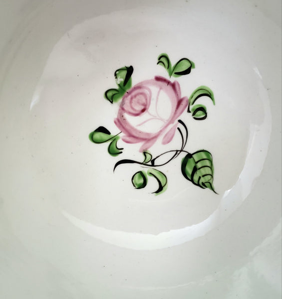 Antique Handless Cups & Saucers Set of 3 Whimsical Floral Pearlware England