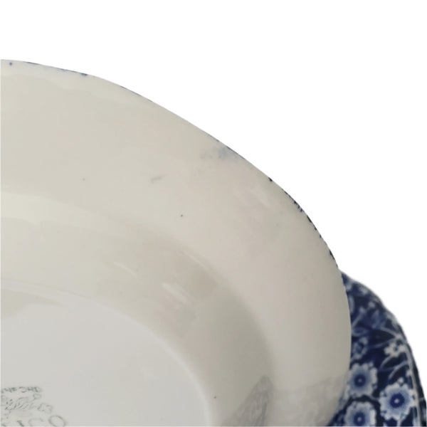 Vintage Royal Crownford Salad Plates Set of 8 Blue Calico Staffordshire England