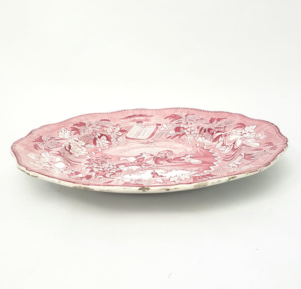Antique English Red Transferware Plate 10 3/8" Millenium
