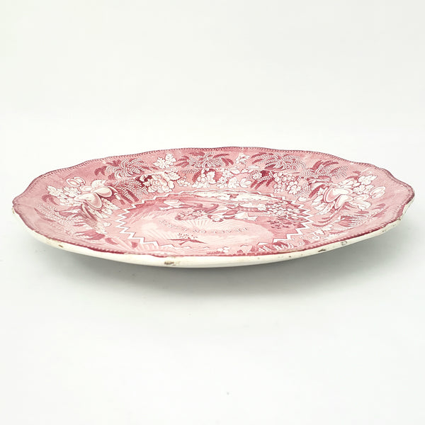 Antique English Red Transferware Plate 10 3/8" Millenium