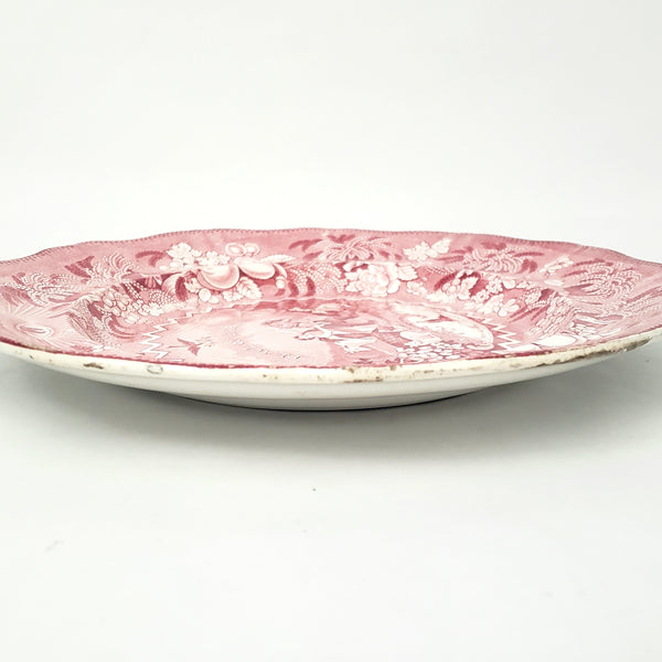 Antique English Red Transferware Plate 10 3/8" Millenium