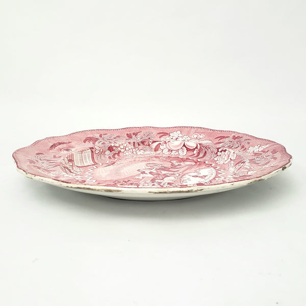 Antique English Red Transferware Plate 10 3/8" Millenium