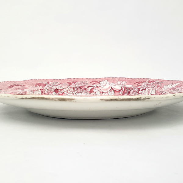 Antique English Red Transferware Plate 10 3/8" Millenium