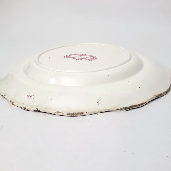 Antique English Red Transferware Plate 10 3/8" Millenium
