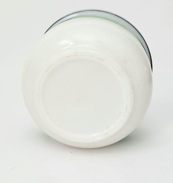 Vintage Art Deco Milk Glass Sugar Bowl Diner Style Flip Top Lid Medco New York