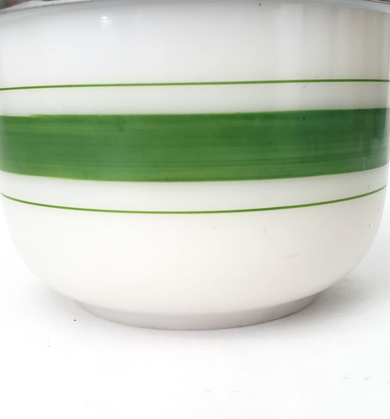 Vintage Art Deco Milk Glass Sugar Bowl Diner Style Flip Top Lid Medco New York
