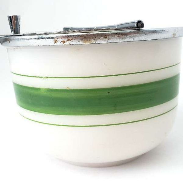 Vintage Art Deco Milk Glass Sugar Bowl Diner Style Flip Top Lid Medco New York