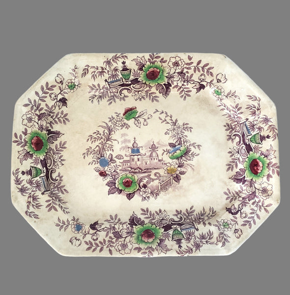 Large Antique Ironstone Transferware Platter TYROL 17 3/4" John Wedgwood England