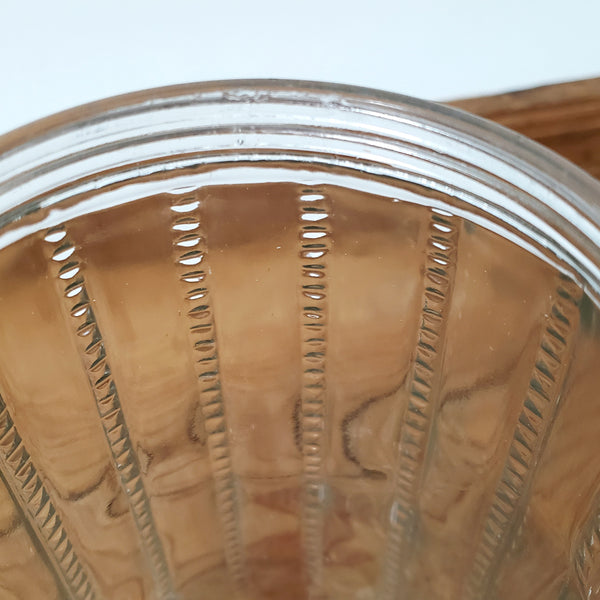 Antique Hoosier Cabinet Glass Coffee Jar 7" ZIPPER Cut Pattern