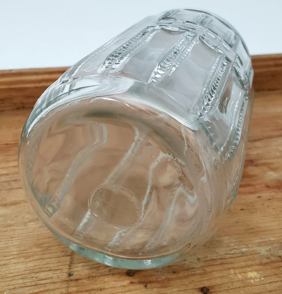 Antique Hoosier Cabinet Glass Coffee Jar 7" ZIPPER Cut Pattern