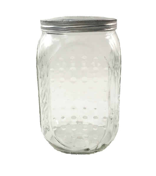 Vintage Hoosier Glass Storage Jar RAISED DOT Pattern 7"