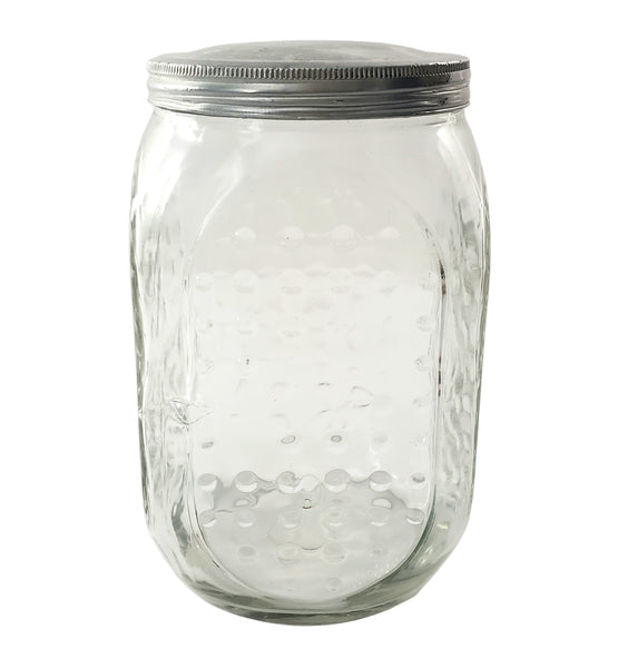 Vintage Hoosier Glass Storage Jar RAISED DOT Pattern 7"