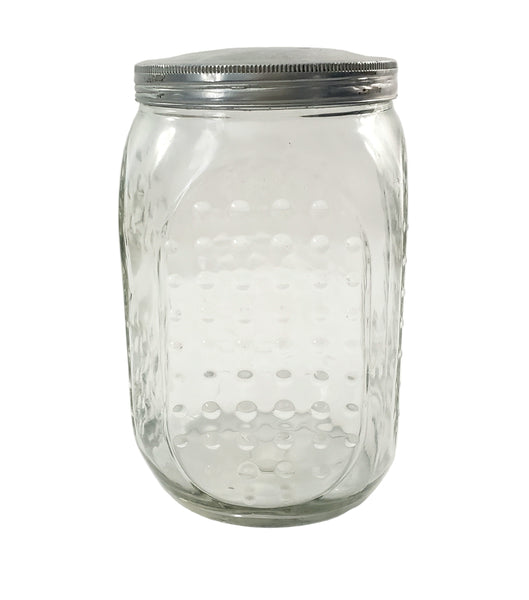 Vintage Hoosier Glass Storage Jar RAISED DOT Pattern 7"