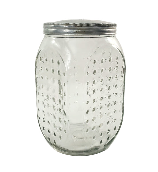 Vintage Hoosier Glass Storage Jar RAISED DOT Pattern 7"