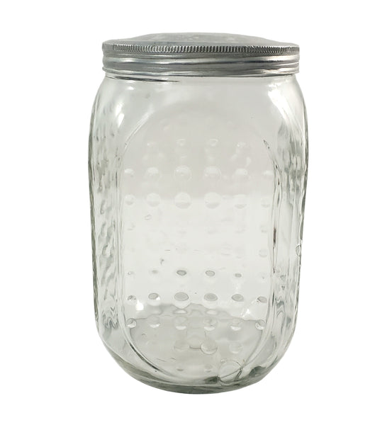 Vintage Hoosier Glass Storage Jar RAISED DOT Pattern 7"