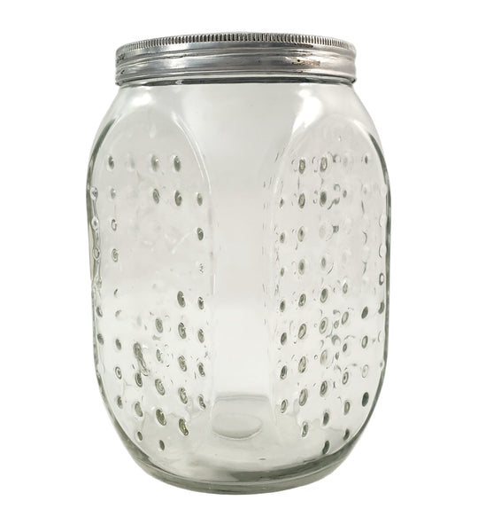 Vintage Hoosier Glass Storage Jar RAISED DOT Pattern 7"