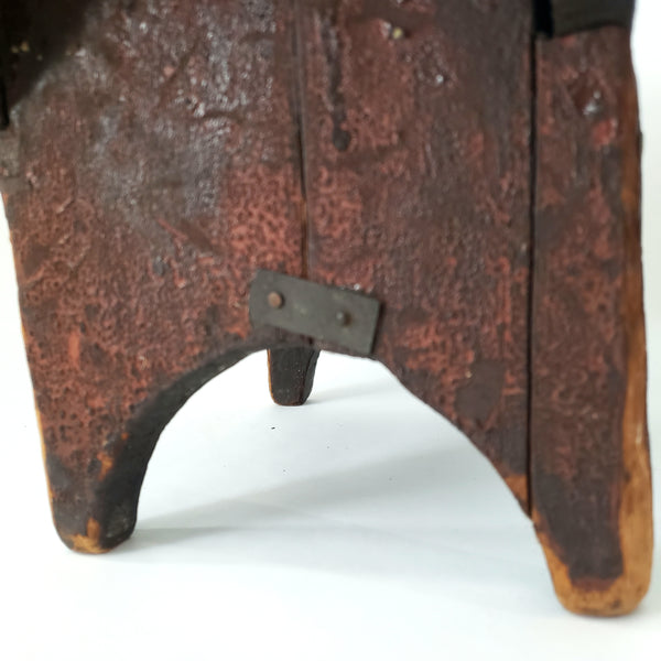 Primitive Wooden Foot Stool Mortise & Tenon Joints Early Repair