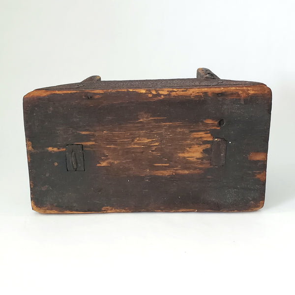 Primitive Wooden Foot Stool Mortise & Tenon Joints Early Repair