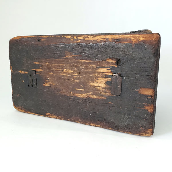 Primitive Wooden Foot Stool Mortise & Tenon Joints Early Repair