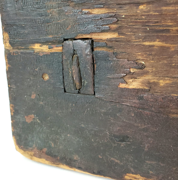 Primitive Wooden Foot Stool Mortise & Tenon Joints Early Repair