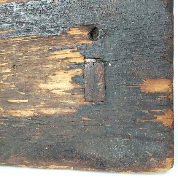 Primitive Wooden Foot Stool Mortise & Tenon Joints Early Repair