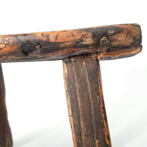 Rustic Wabi Sabi Wooden Foot Stool Mortise & Tenon Joints