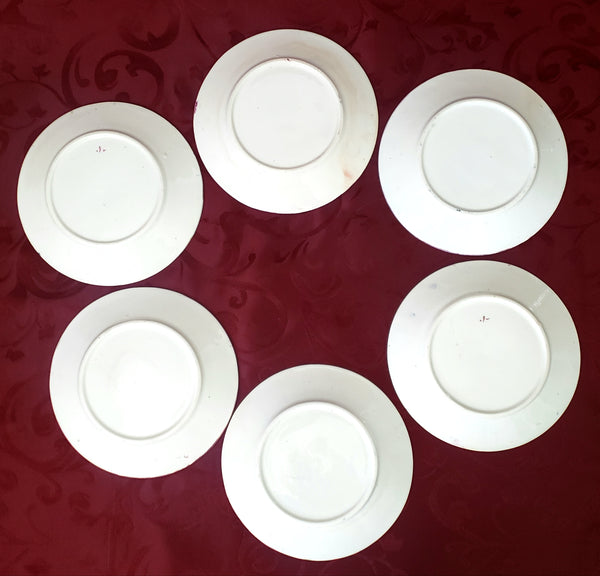 Antique Gaudy Welsh Side Plates Saucers 10 piece Staffordshire England