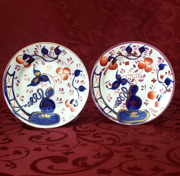 Antique Gaudy Welsh Side Plates Saucers 10 piece Staffordshire England