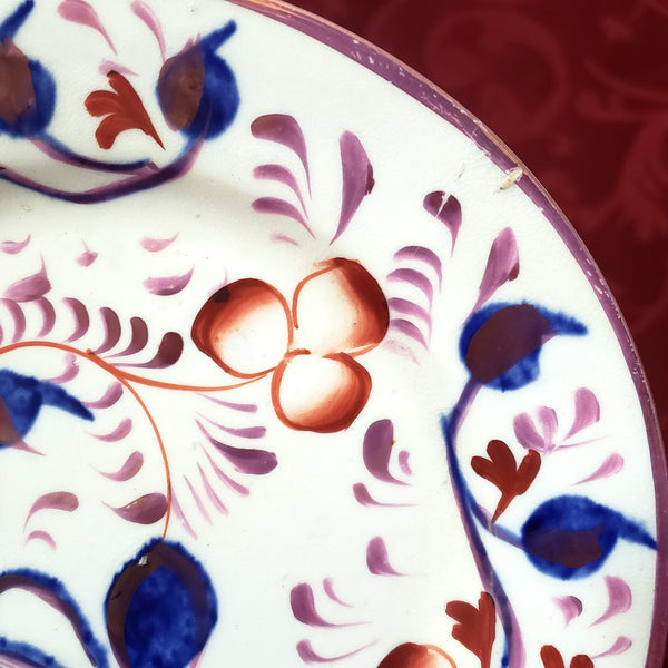 Antique Gaudy Welsh Side Plates Saucers 10 piece Staffordshire England