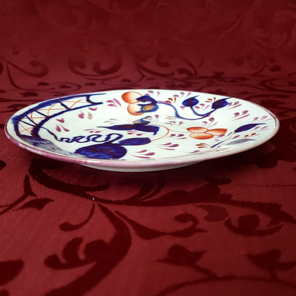Antique Gaudy Welsh Side Plates Saucers 10 piece Staffordshire England