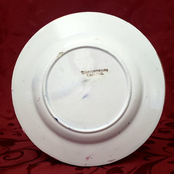 Antique Gaudy Welsh Side Plates Saucers 10 piece Staffordshire England