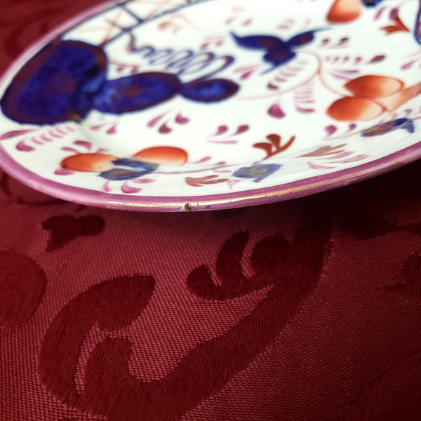 Antique Gaudy Welsh Side Plates Saucers 10 piece Staffordshire England
