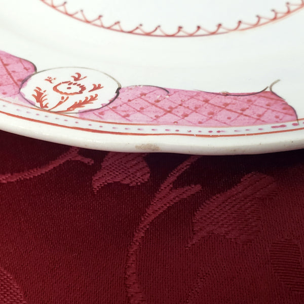 Antique Hand Painted Pink Rose Floral Plate 8 1/4" Staffordshire England