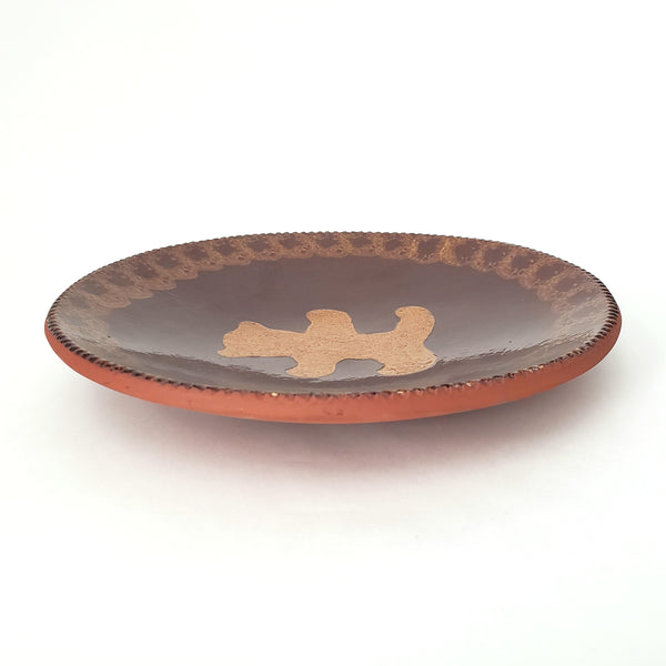 Foltz Pottery Redware Plate 9 1/2" Teddy Bear 1984 Pennsylvania