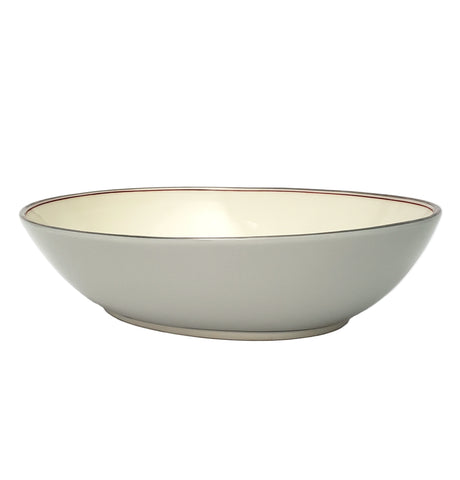 Lenox DUBARRY GRAY Oval Vegetable Bowl Red Ring 9 ½” X-433