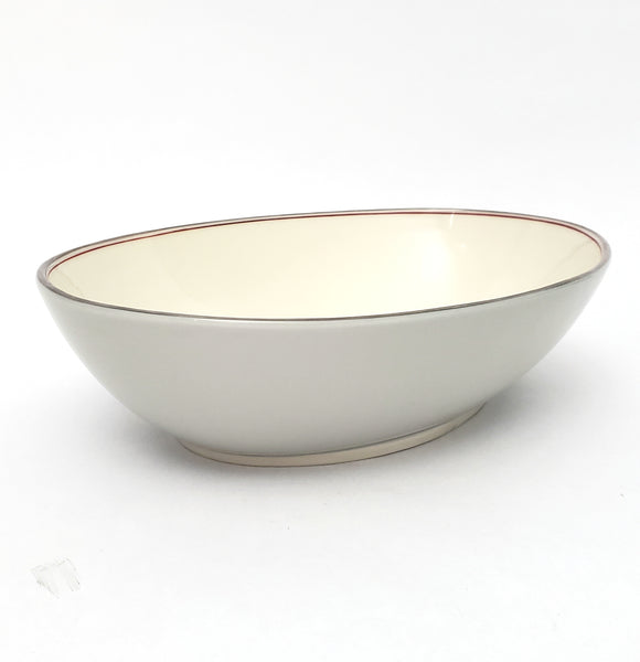 Lenox DUBARRY GRAY Oval Vegetable Bowl Red Ring 9 ½” X-433