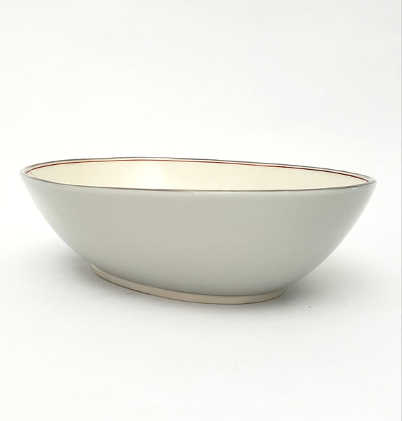 Lenox DUBARRY GRAY Oval Vegetable Bowl Red Ring 9 ½” X-433