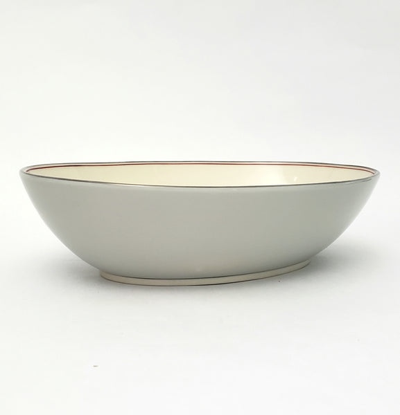 Lenox DUBARRY GRAY Oval Vegetable Bowl Red Ring 9 ½” X-433